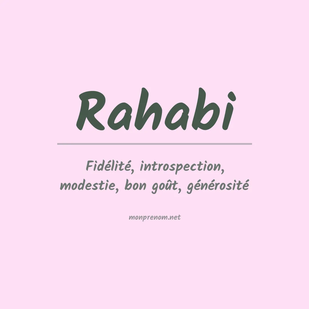Prénom Rahabi