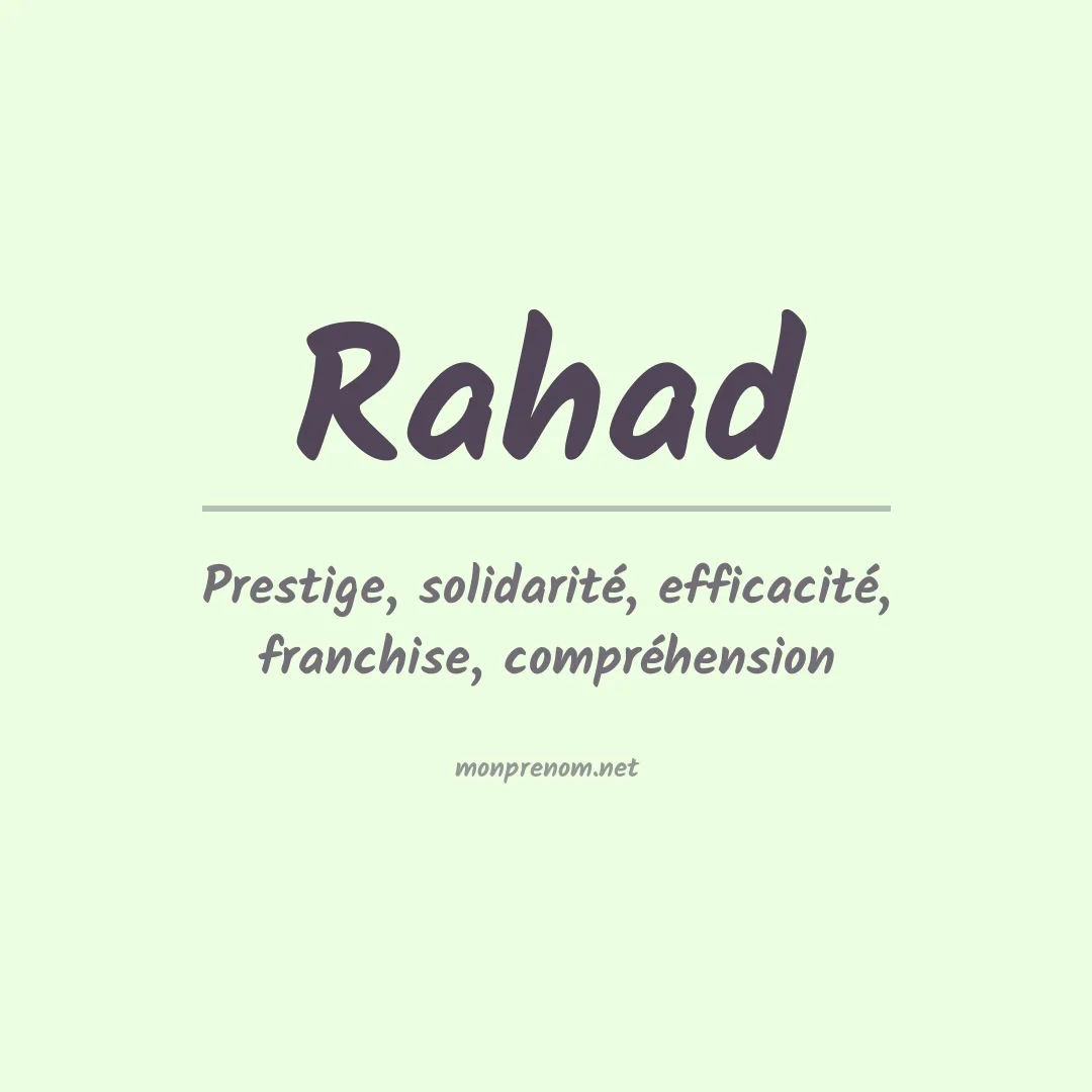 Signification du prénom Rahad