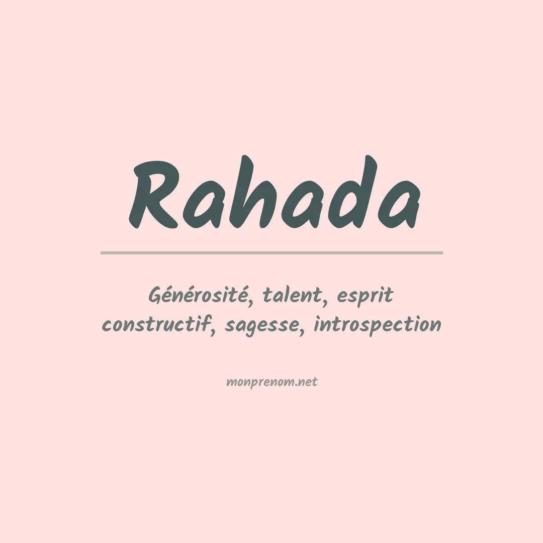 Signification du prénom Rahada