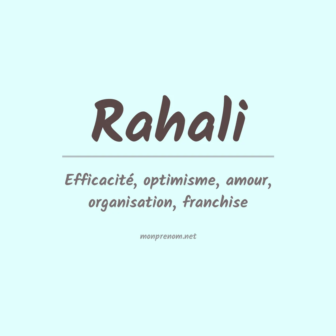 Signification du prénom Rahali