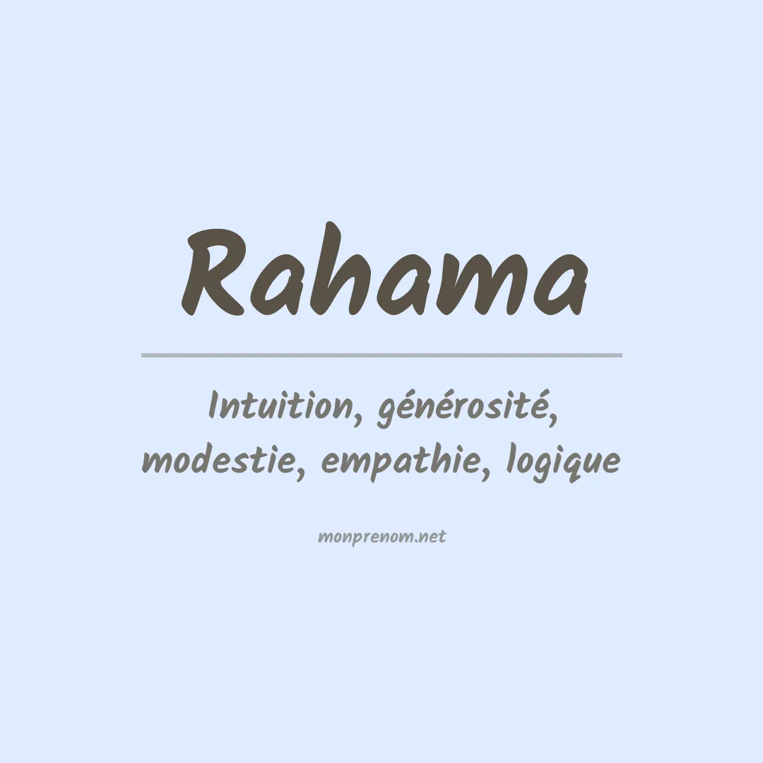 Signification du prénom Rahama