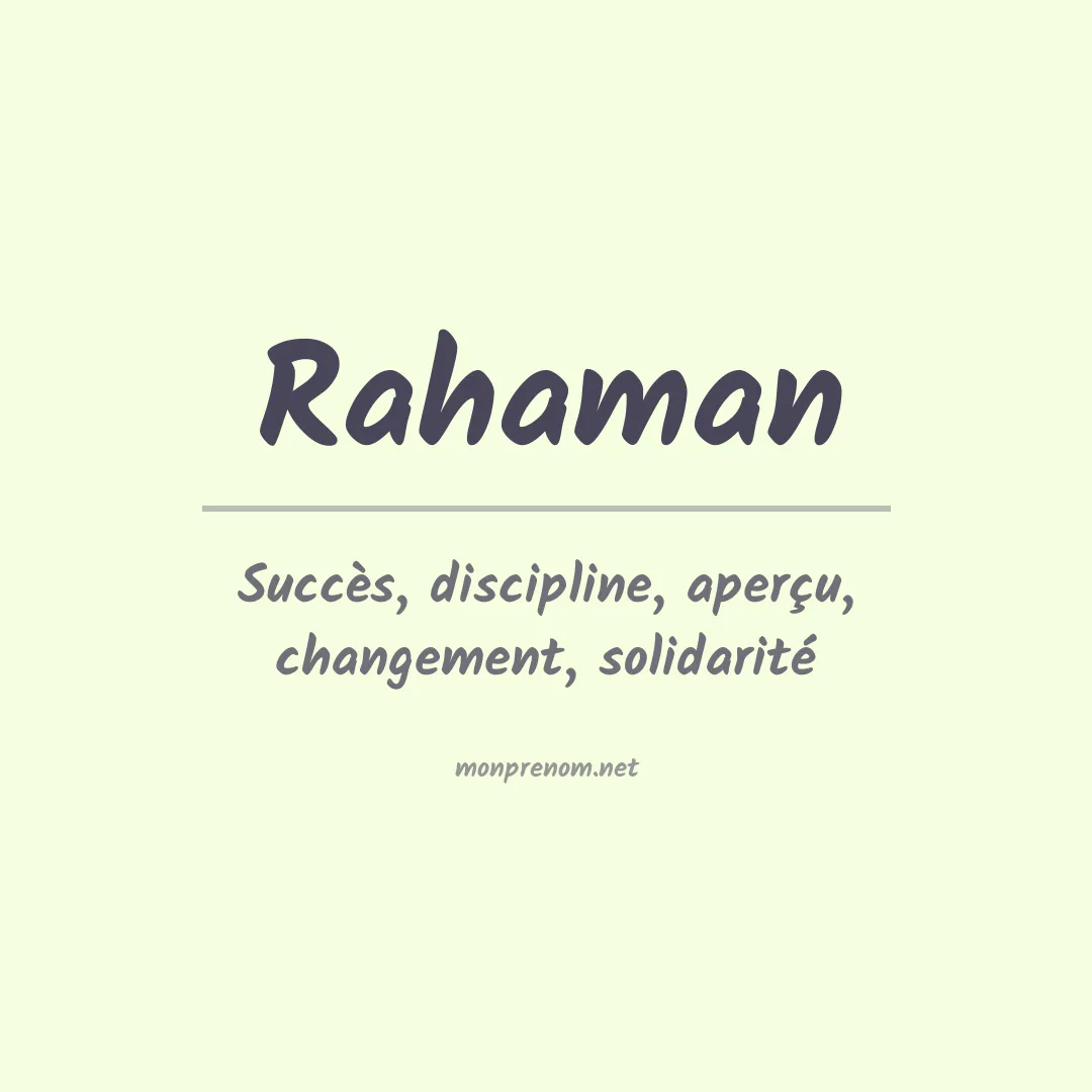 Prénom Rahaman