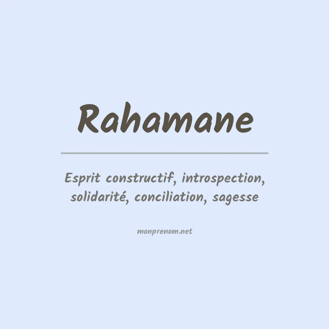 Signification du prénom Rahamane