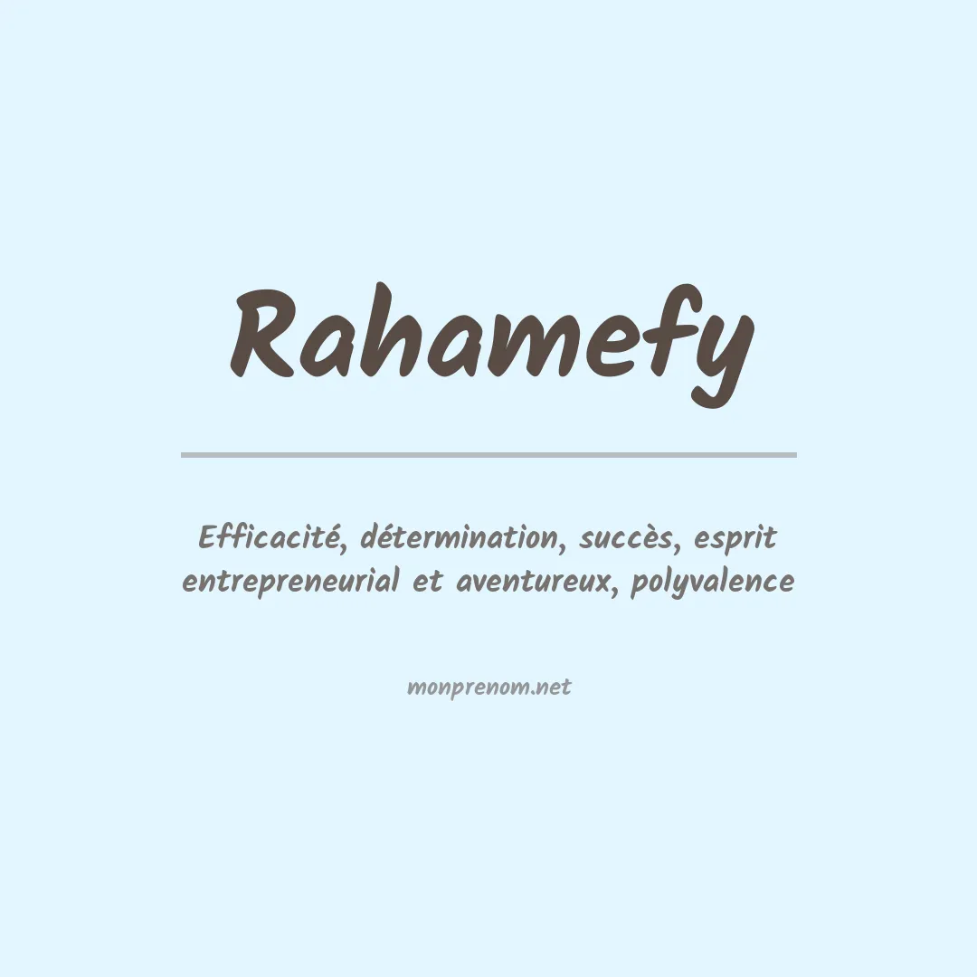 Prénom Rahamefy
