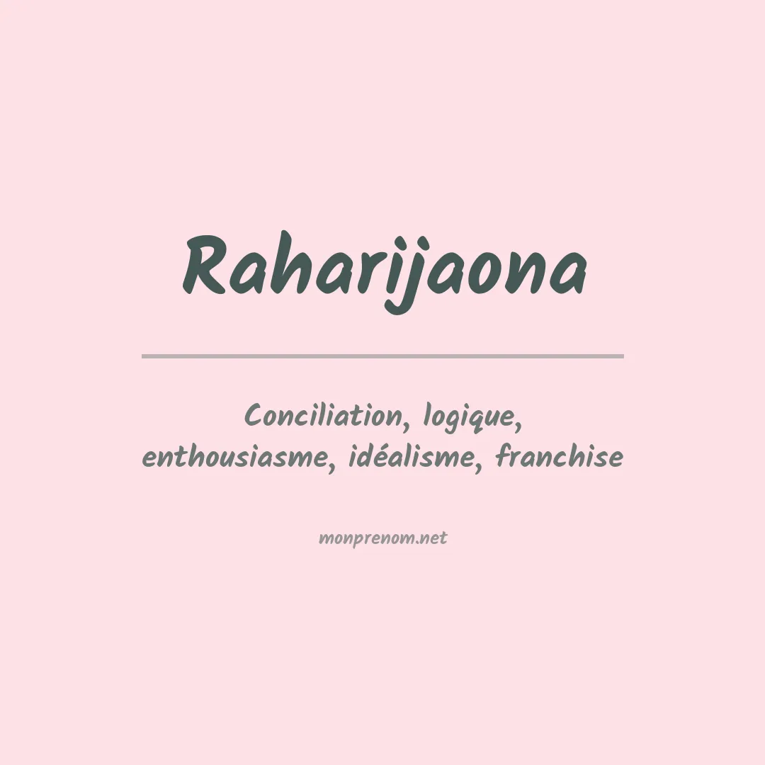 Signification du prénom Raharijaona
