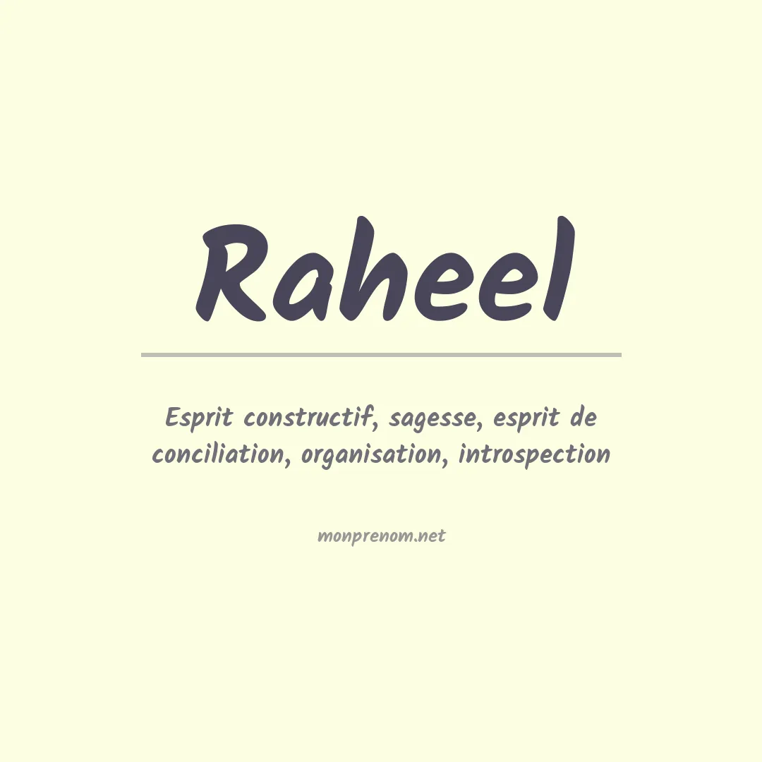 Signification du prénom Raheel