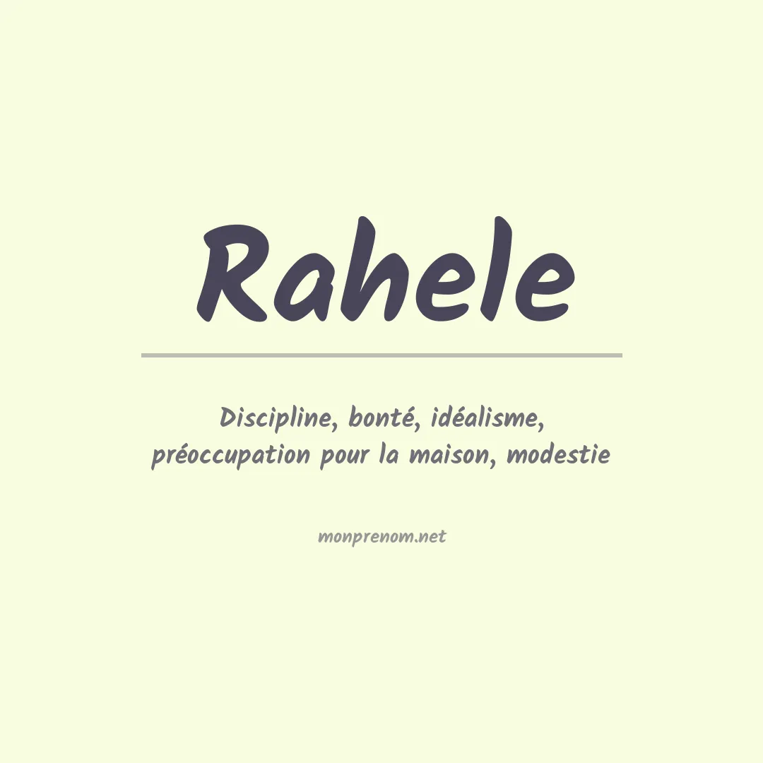 Signification du prénom Rahele