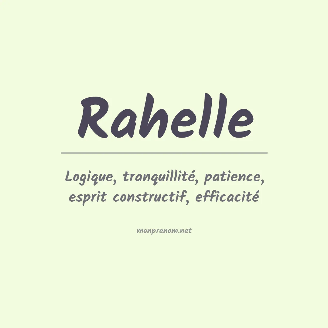 Signification du prénom Rahelle