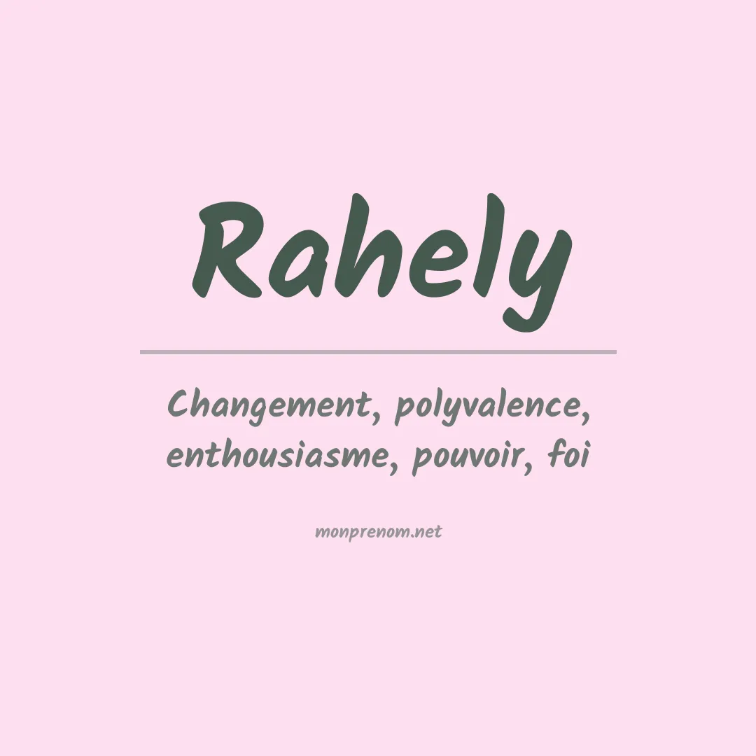 Signification du prénom Rahely