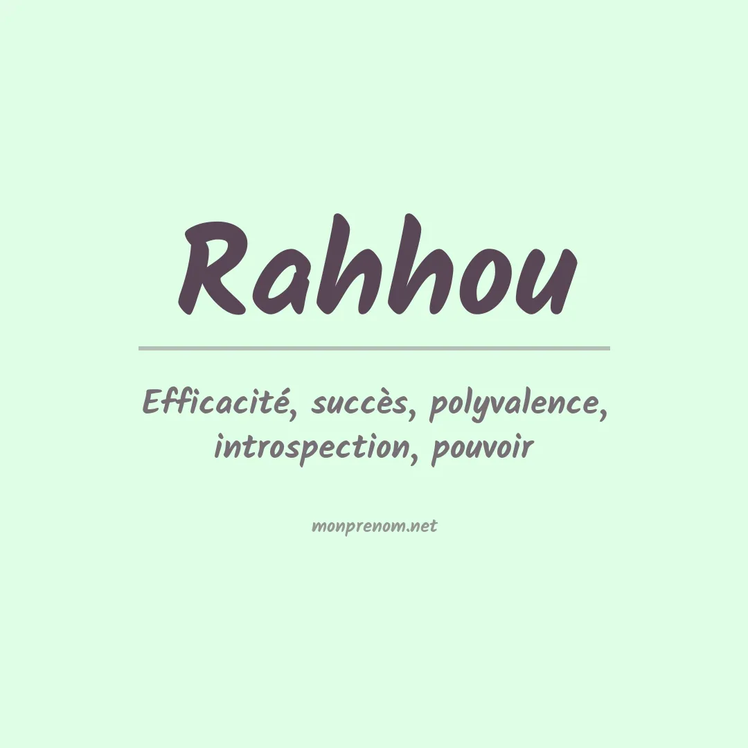 Prénom Rahhou