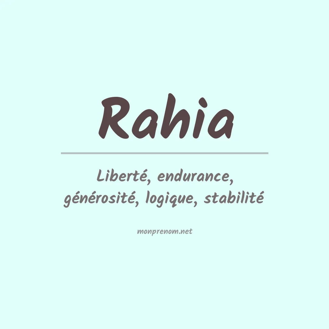Signification du prénom Rahia