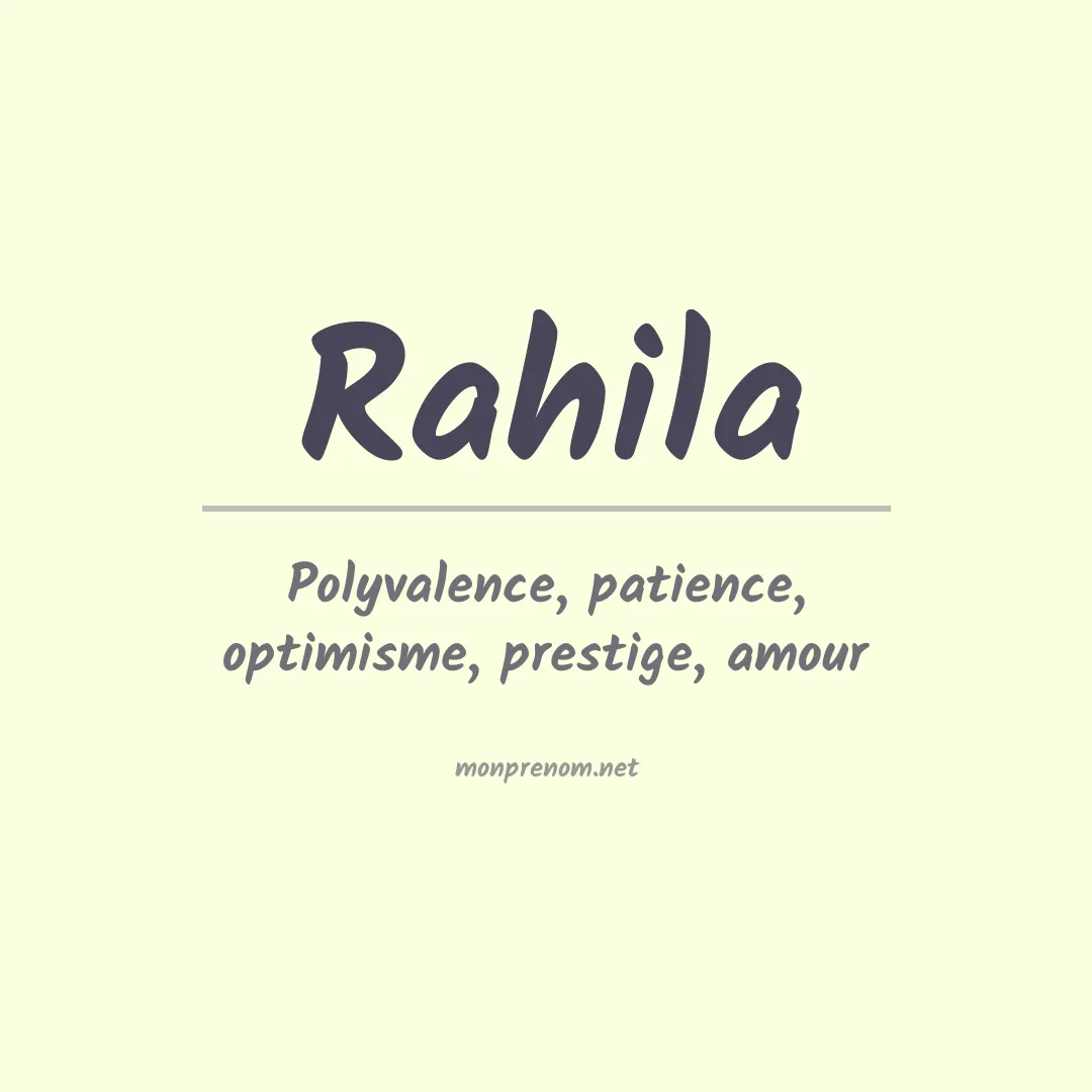 Signification du prénom Rahila