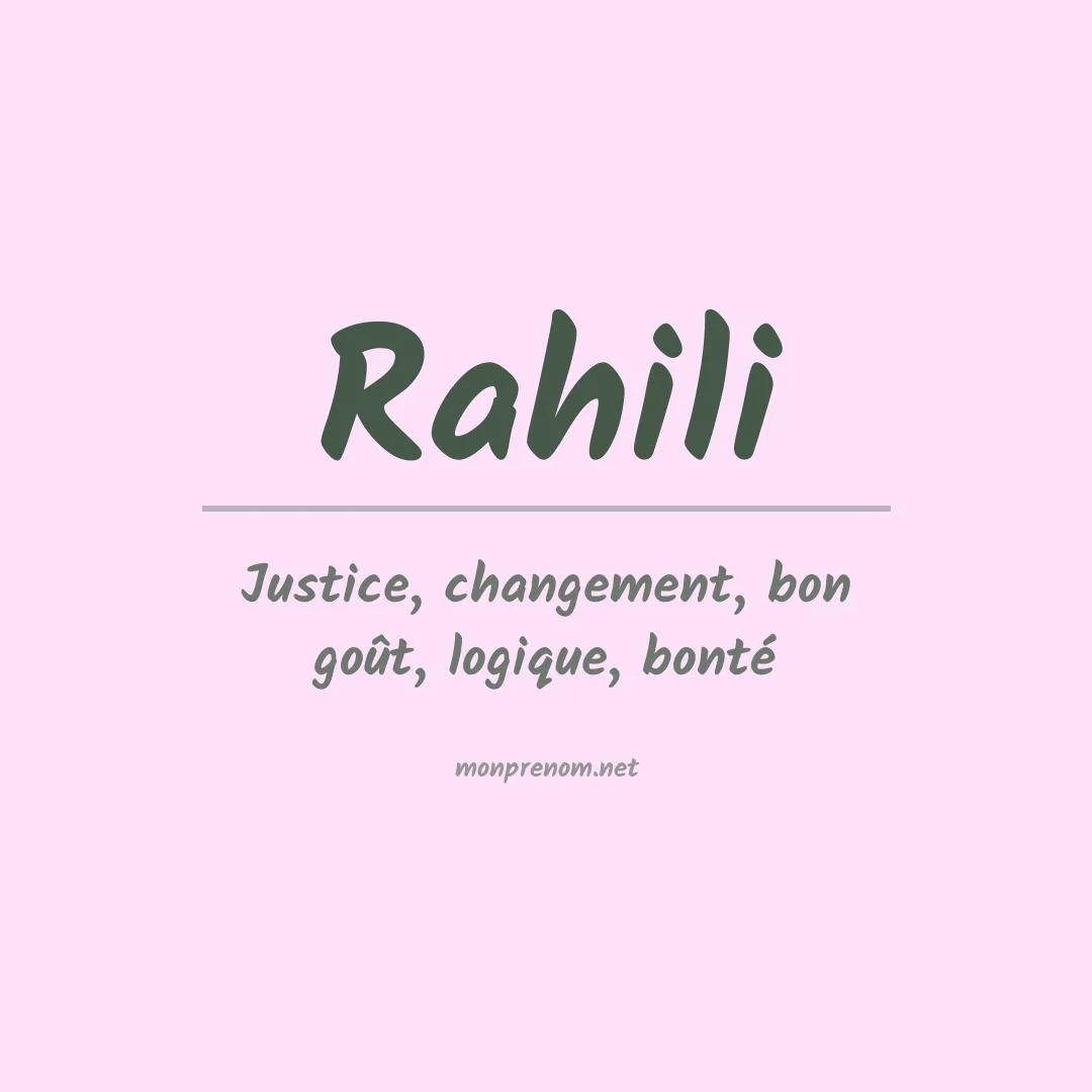 Signification du prénom Rahili