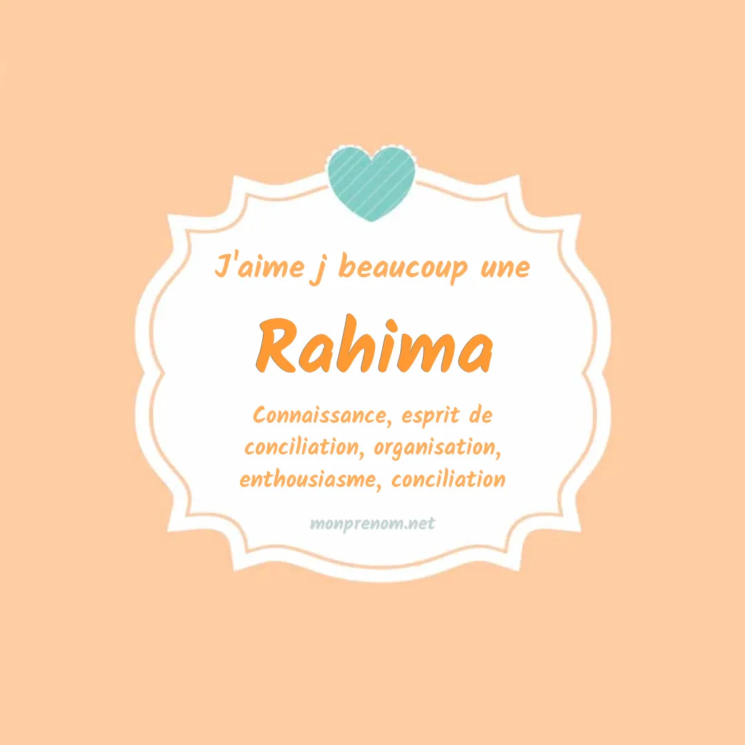 J'aime beaucoup Rahima