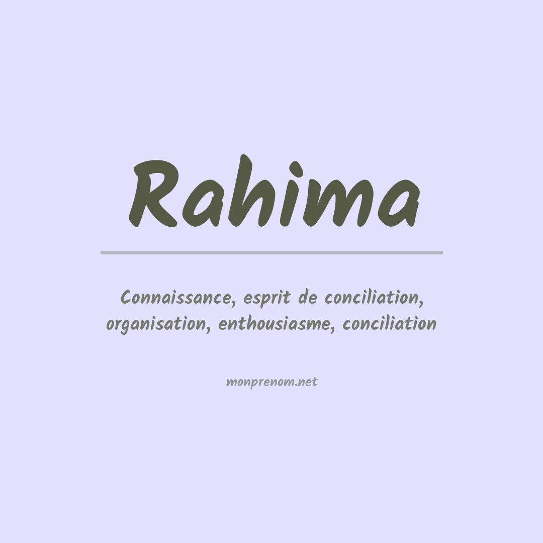 Prénom Rahima