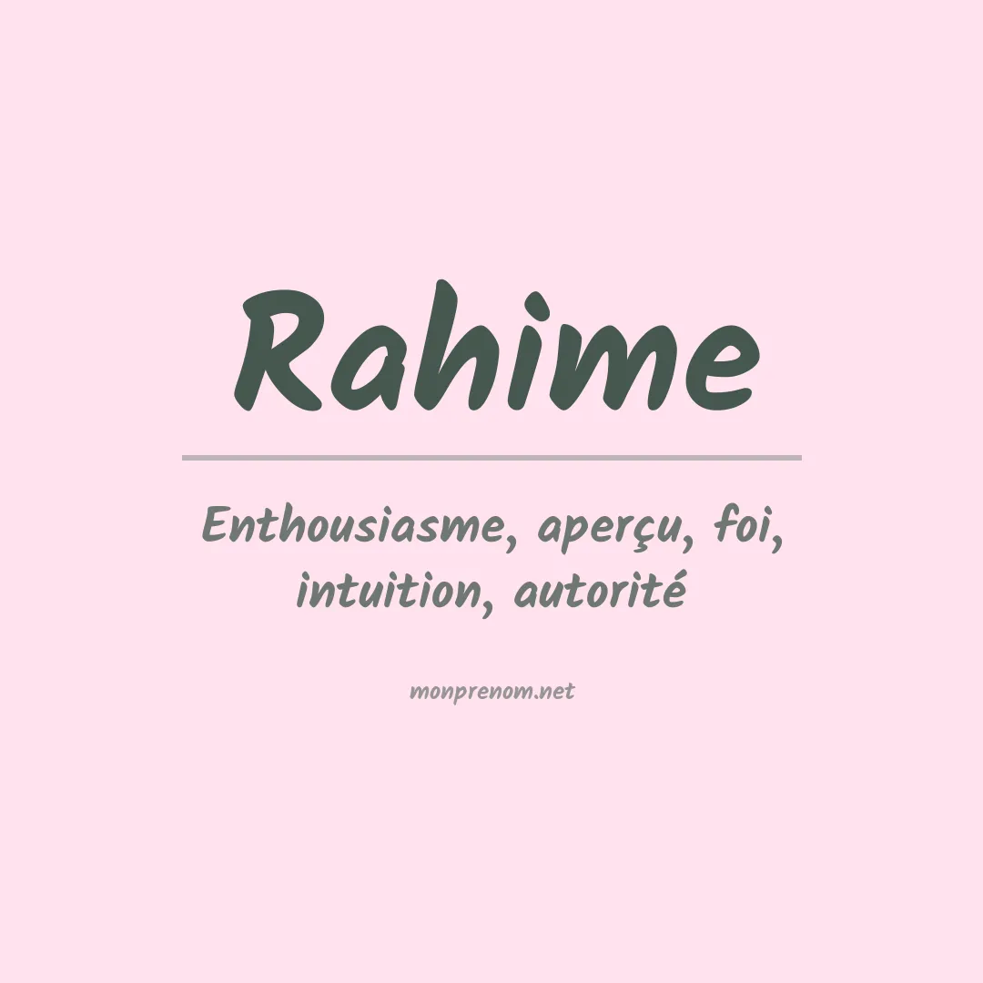 Prénom Rahime