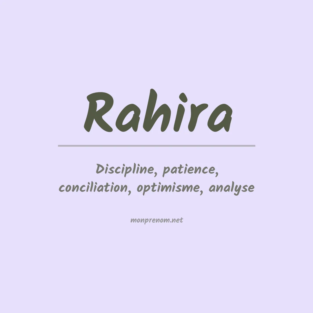 Signification du prénom Rahira