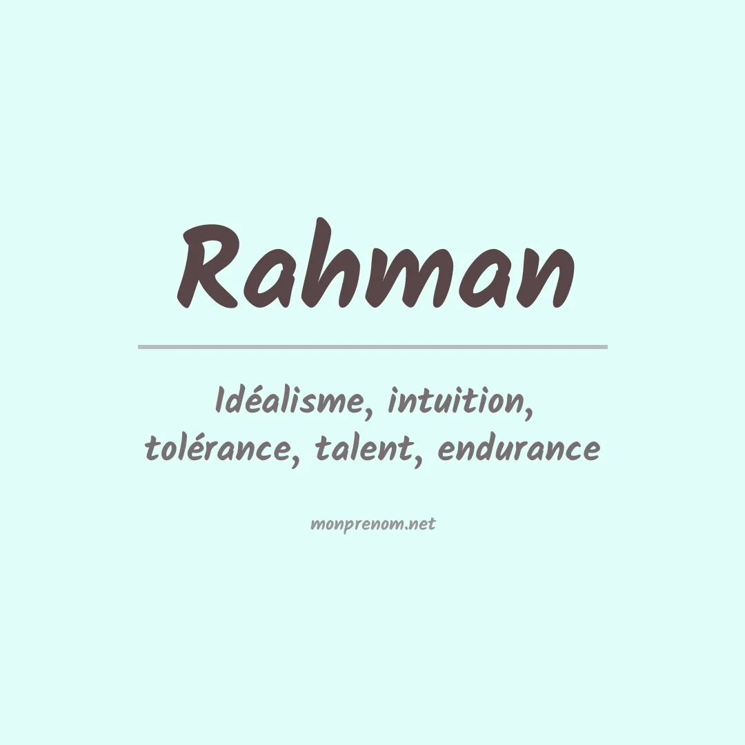 Prénom Rahman