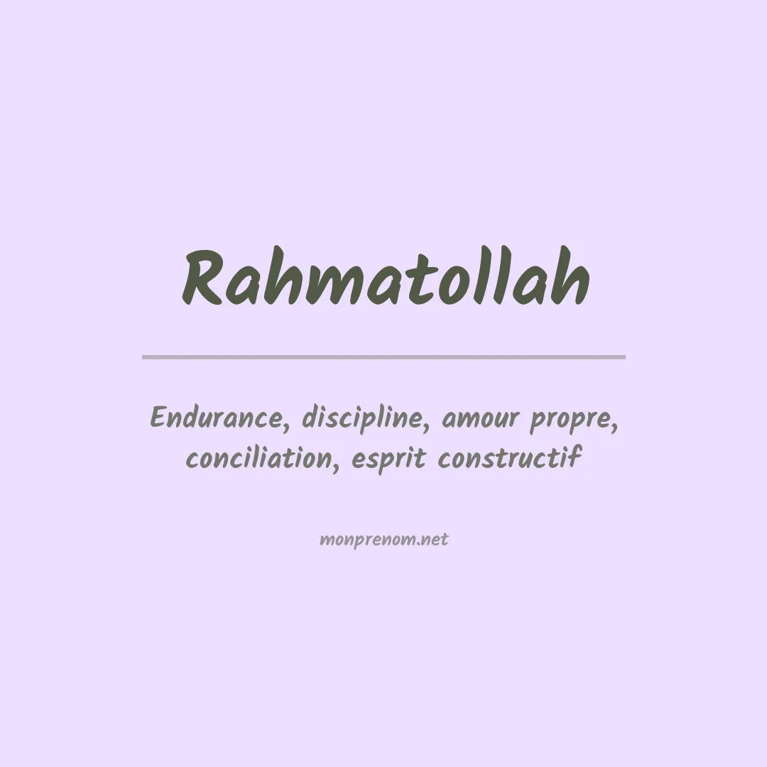 Prénom Rahmatollah