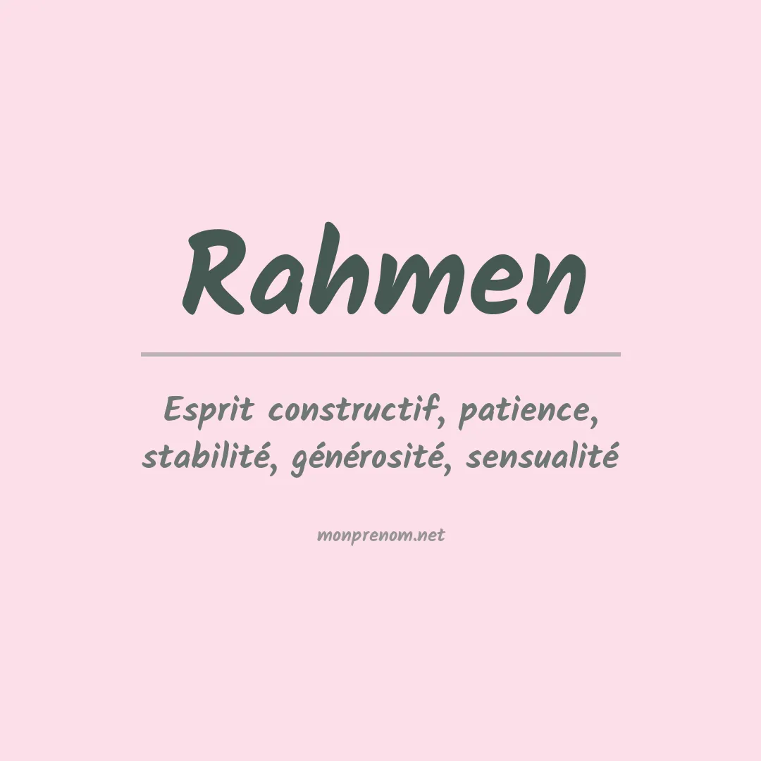 Signification du prénom Rahmen