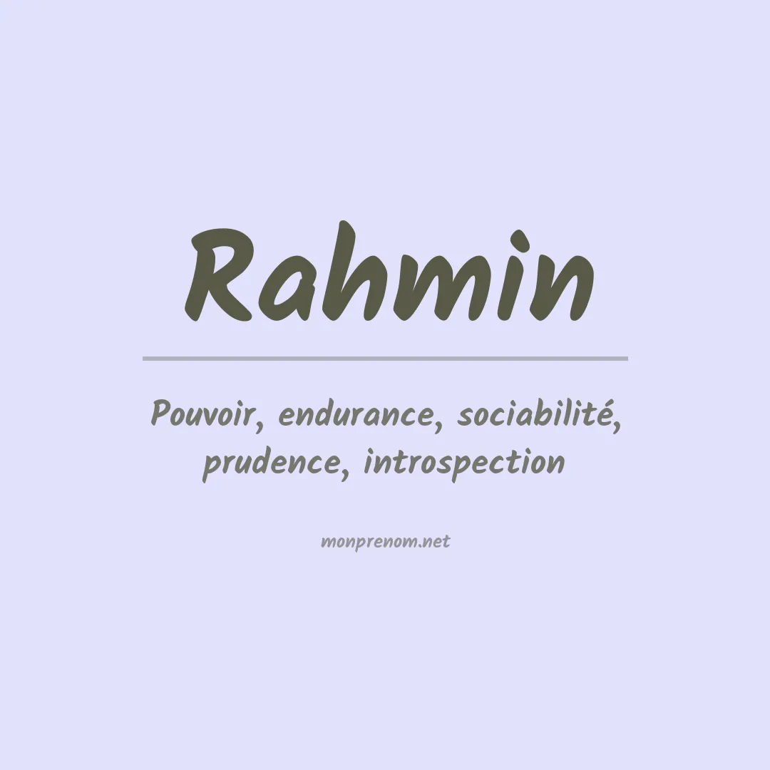 Prénom Rahmin