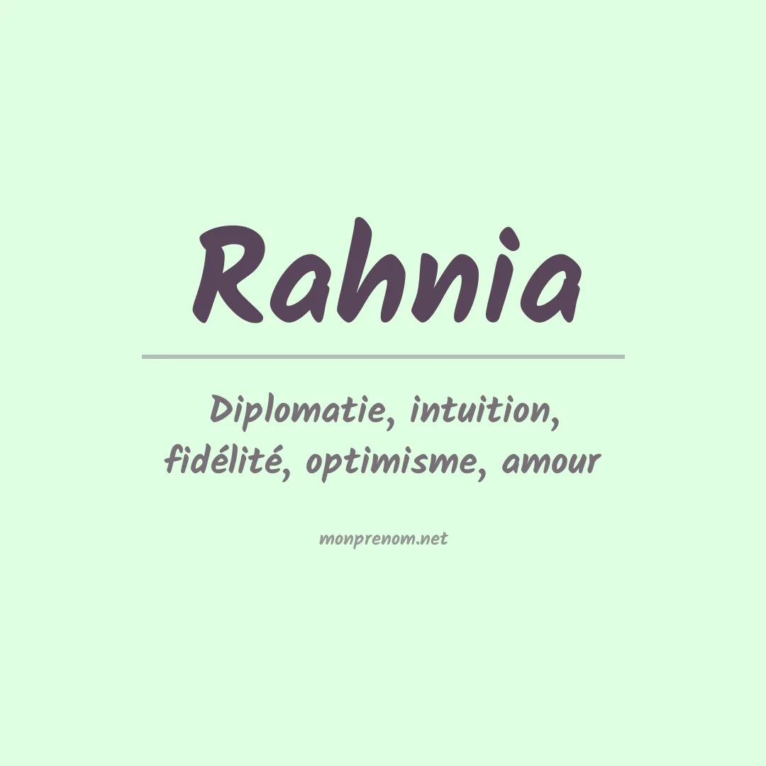 Prénom Rahnia