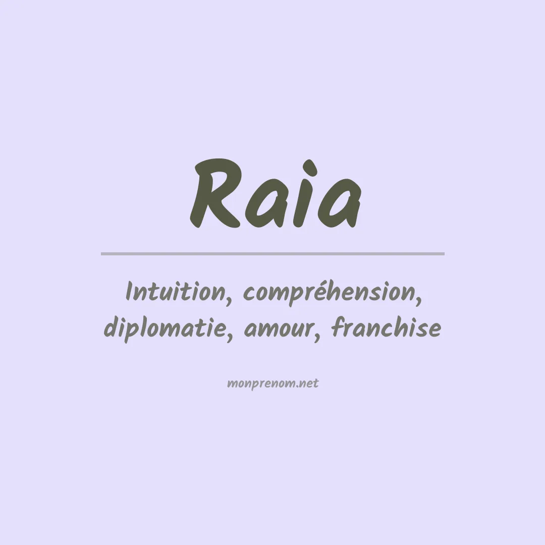 Prénom Raia