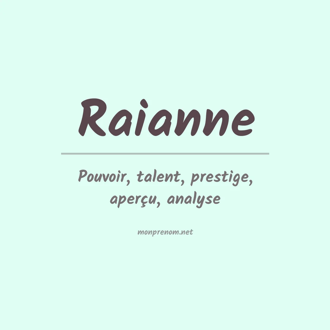 Prénom Raianne