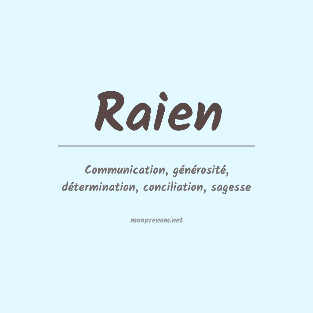 Signification du prénom Raien