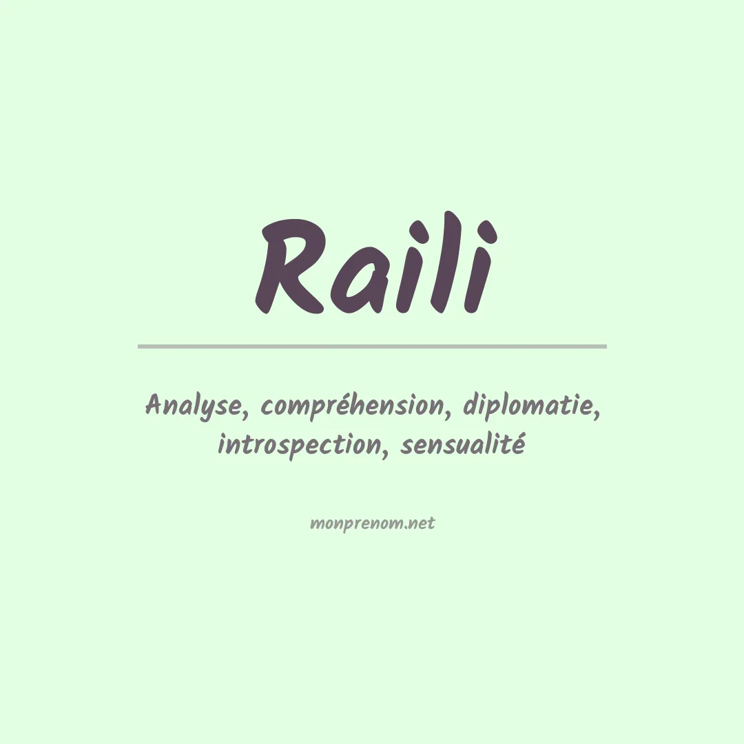 Signification du prénom Raili