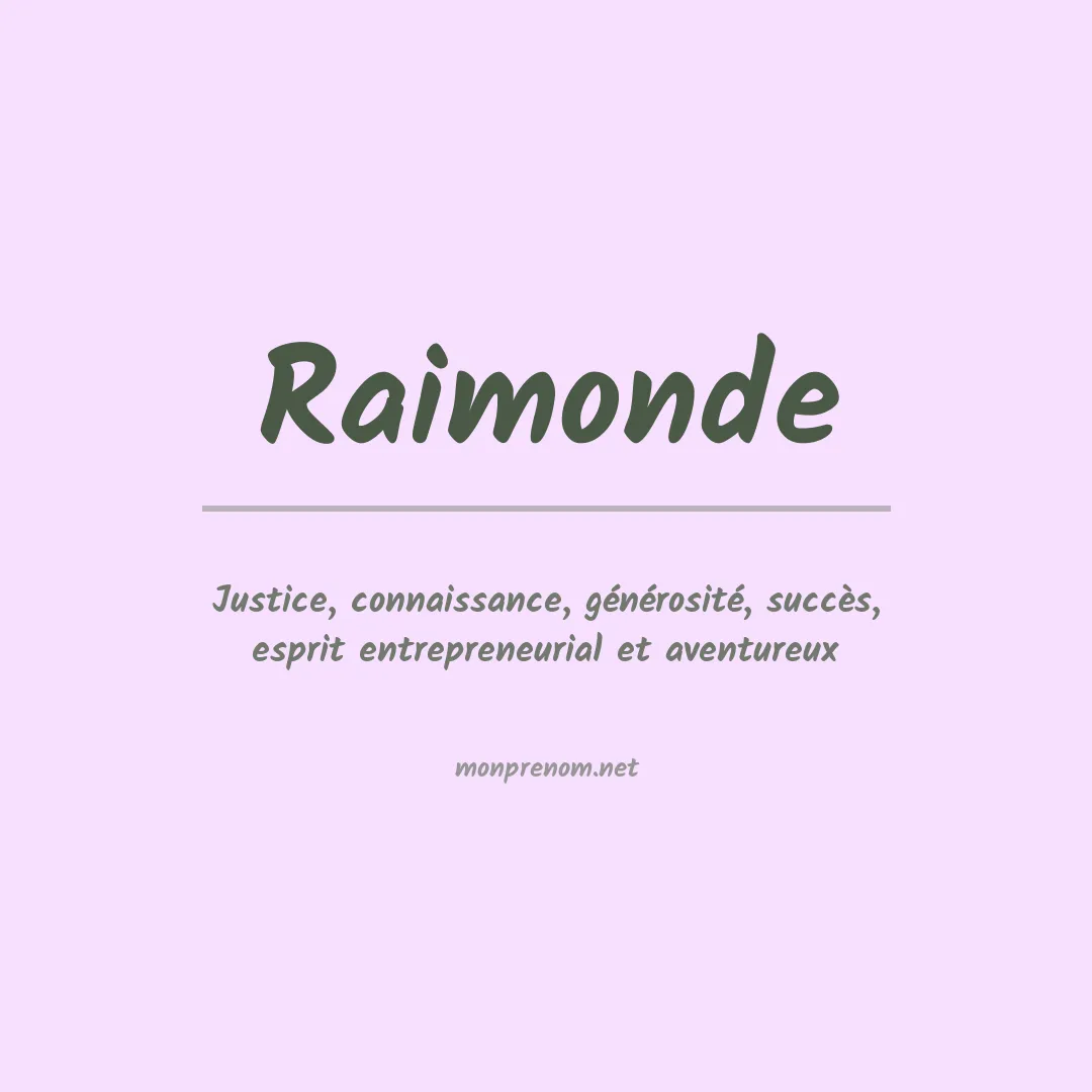 Prénom Raimonde