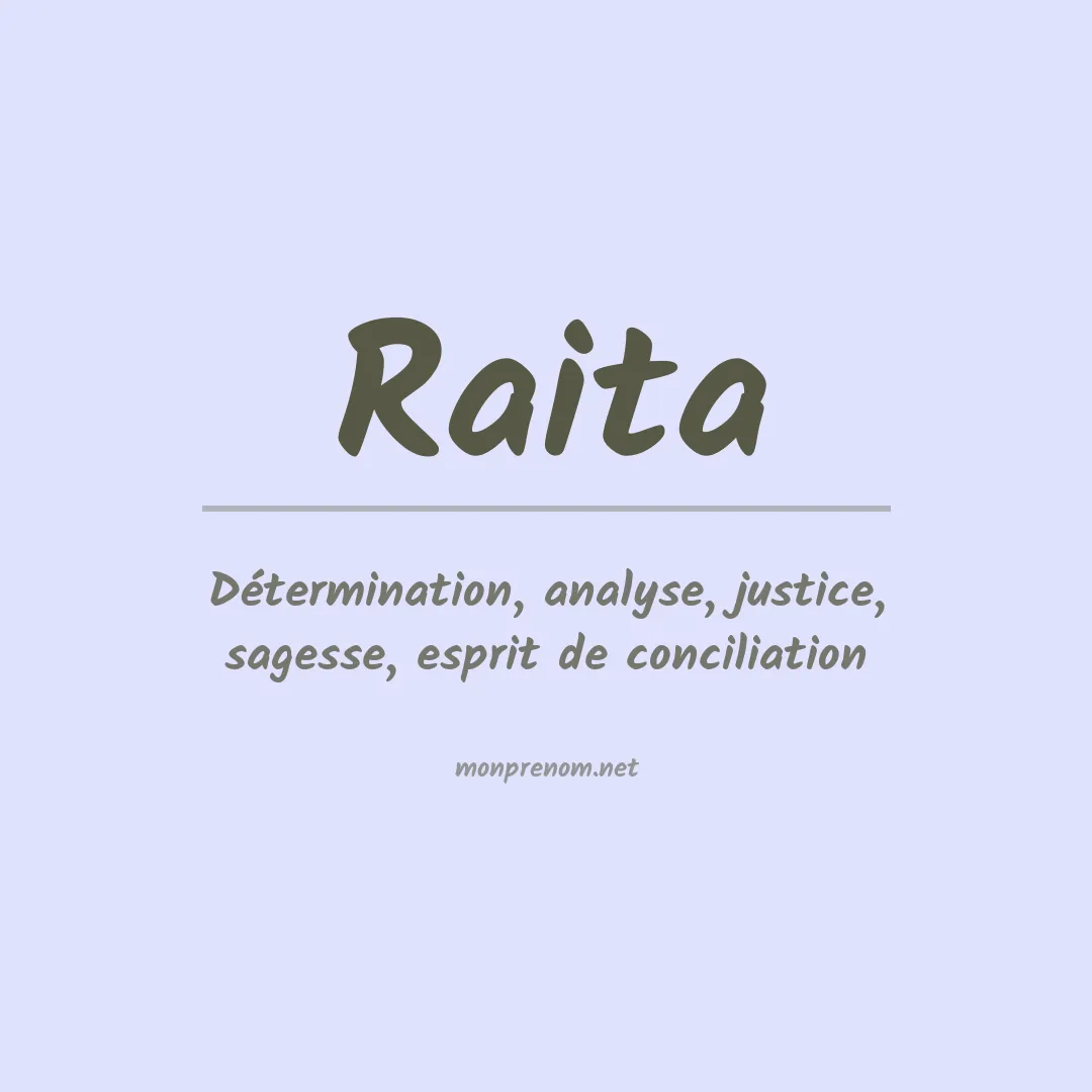 Signification du prénom Raita