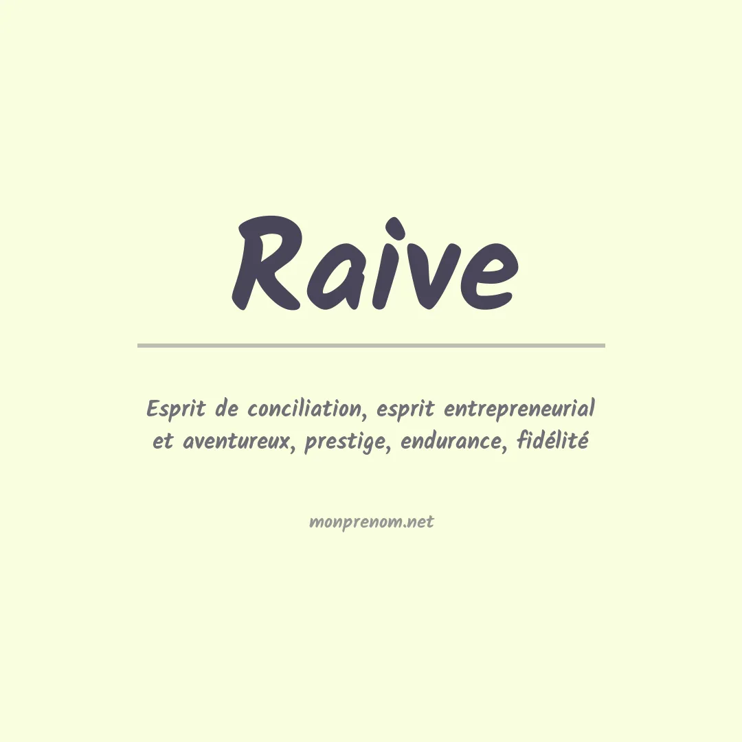 Signification du prénom Raive