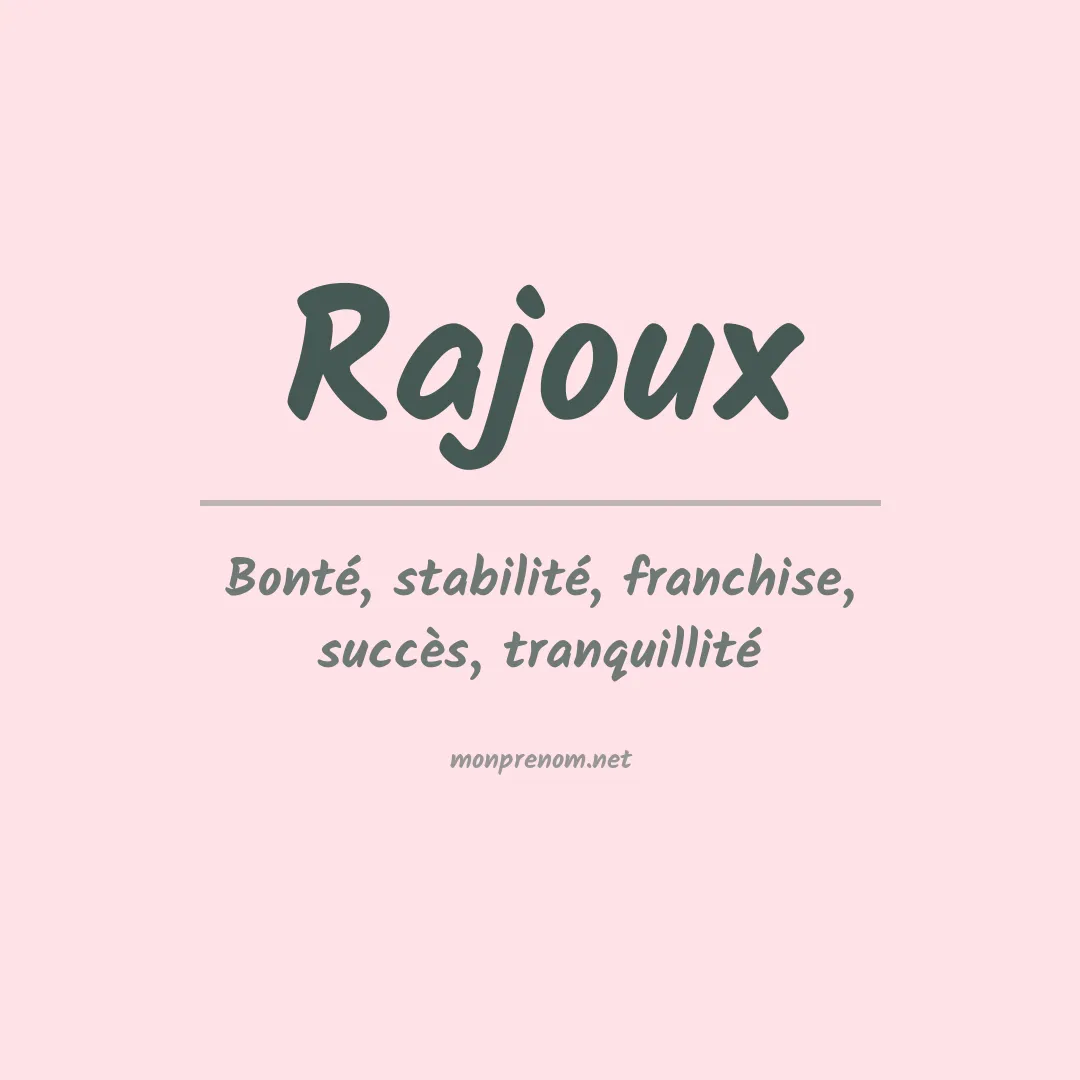 Prénom Rajoux