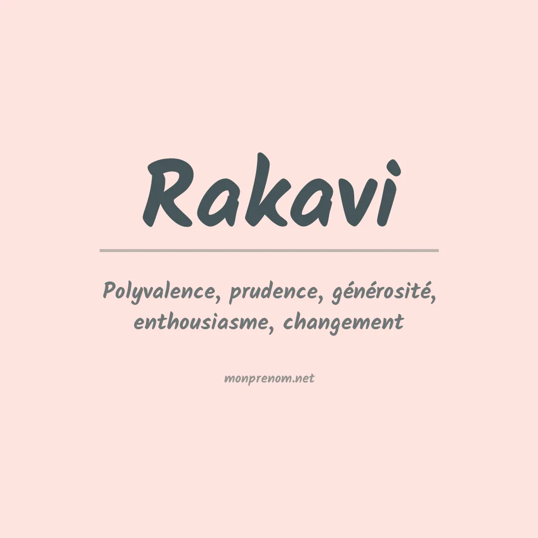 Signification du prénom Rakavi