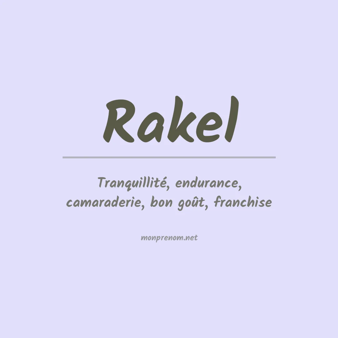 Signification du prénom Rakel