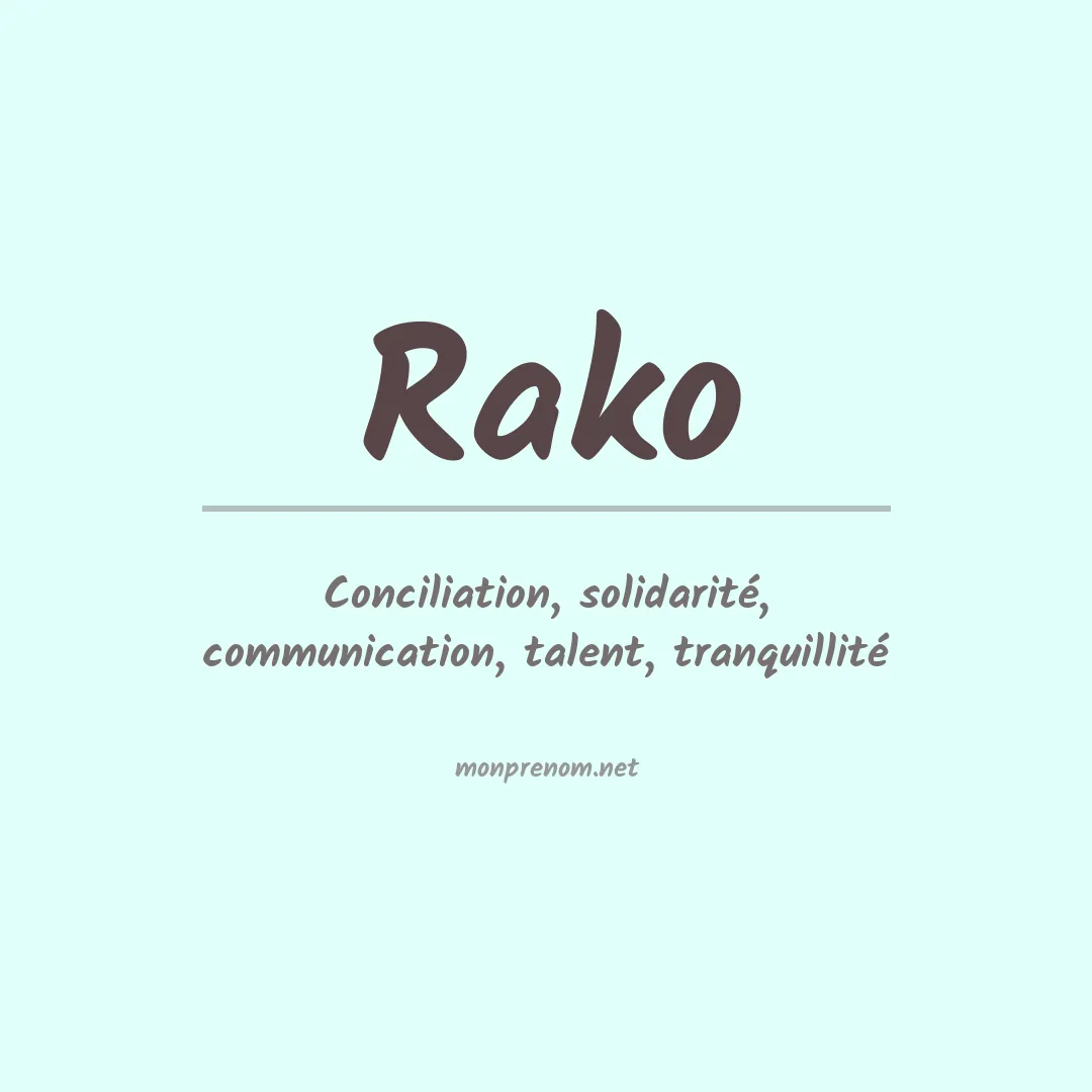 Signification du prénom Rako