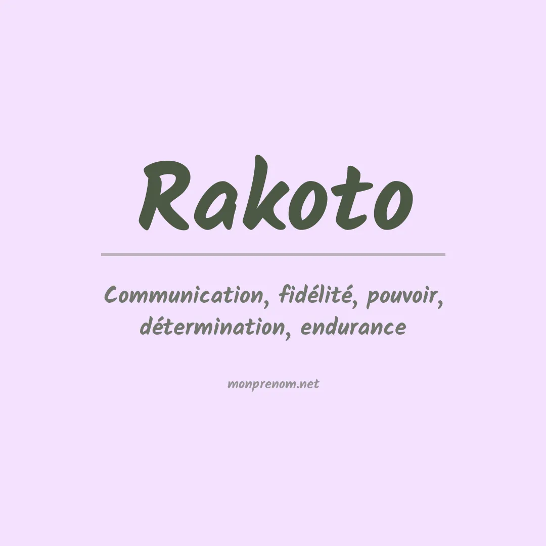 Signification du prénom Rakoto