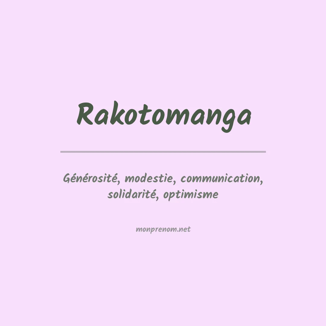 Signification du prénom Rakotomanga