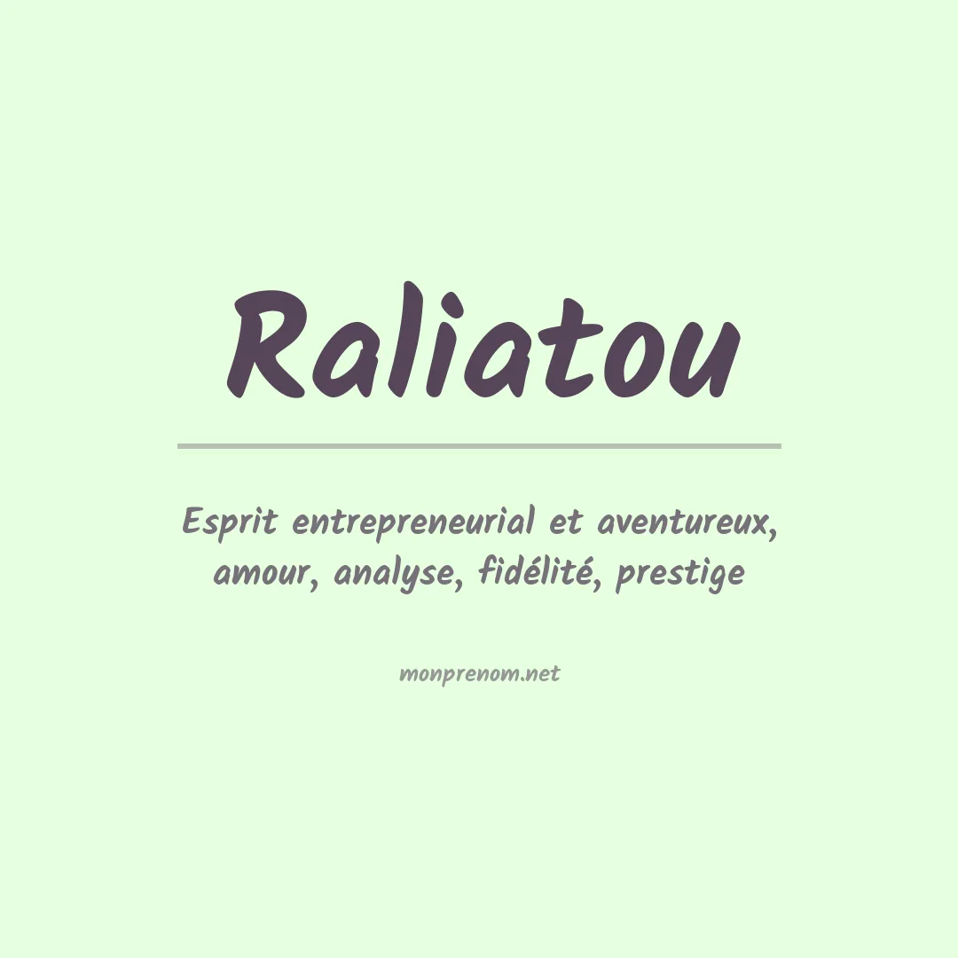Prénom Raliatou