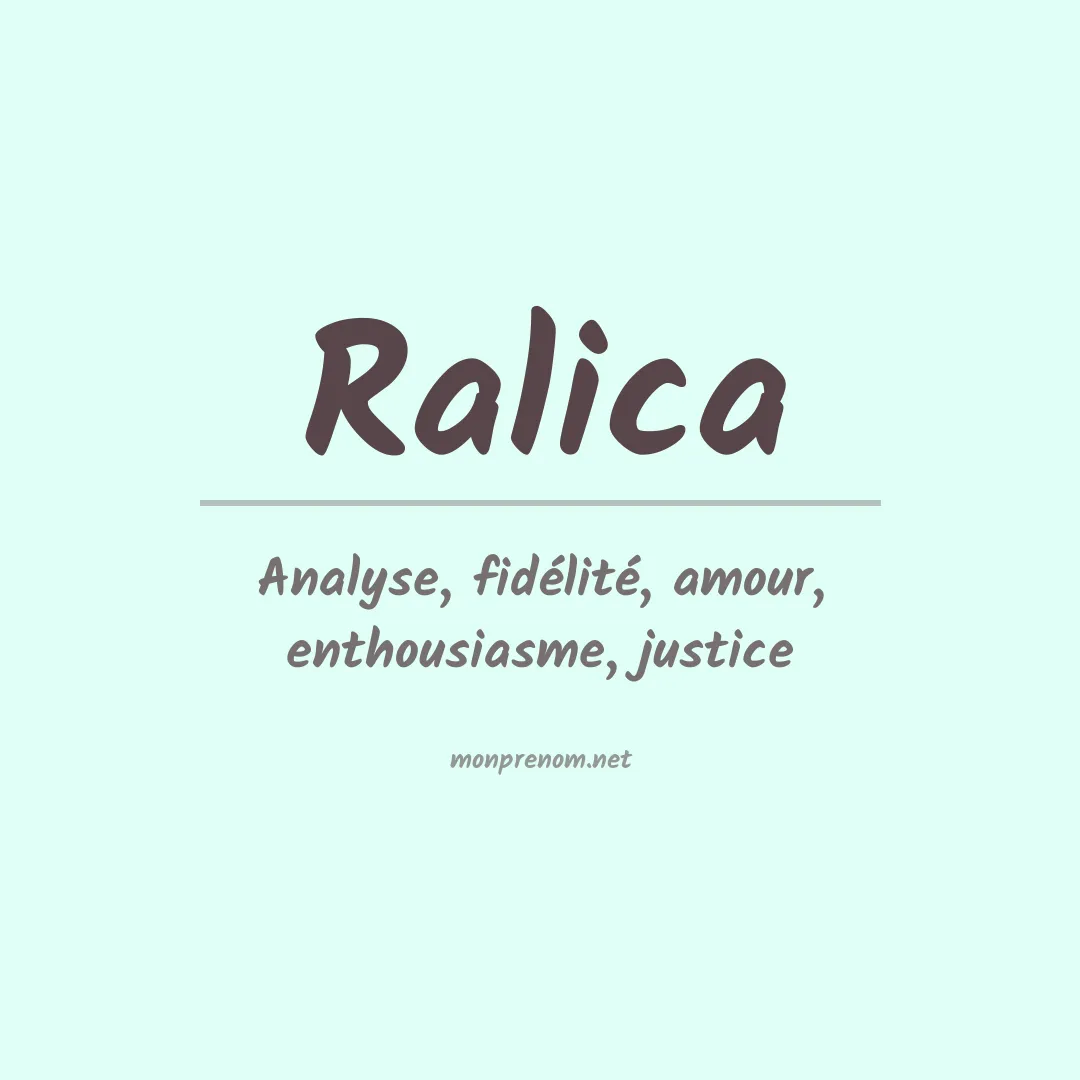 Signification du prénom Ralica