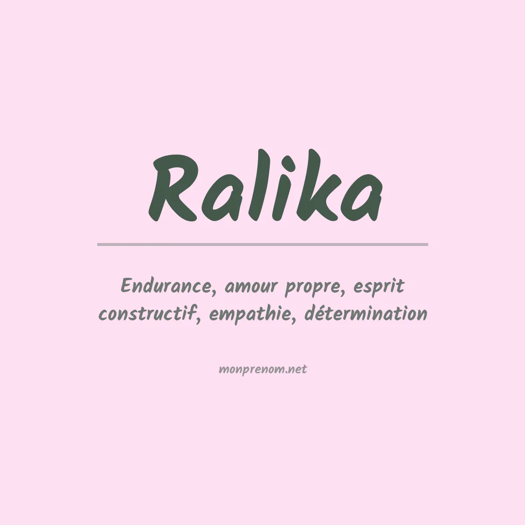 Signification du prénom Ralika