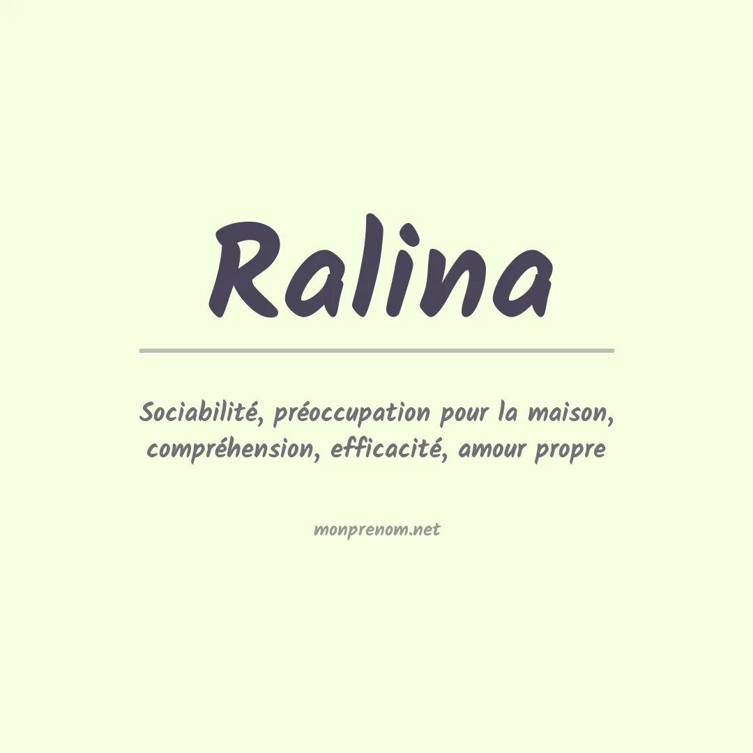 Signification du prénom Ralina