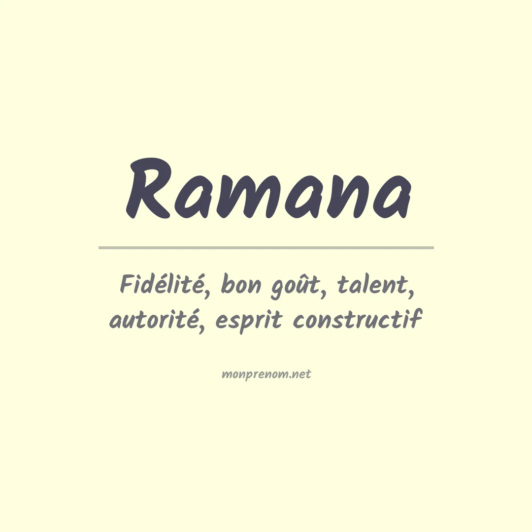 Signification du prénom Ramana