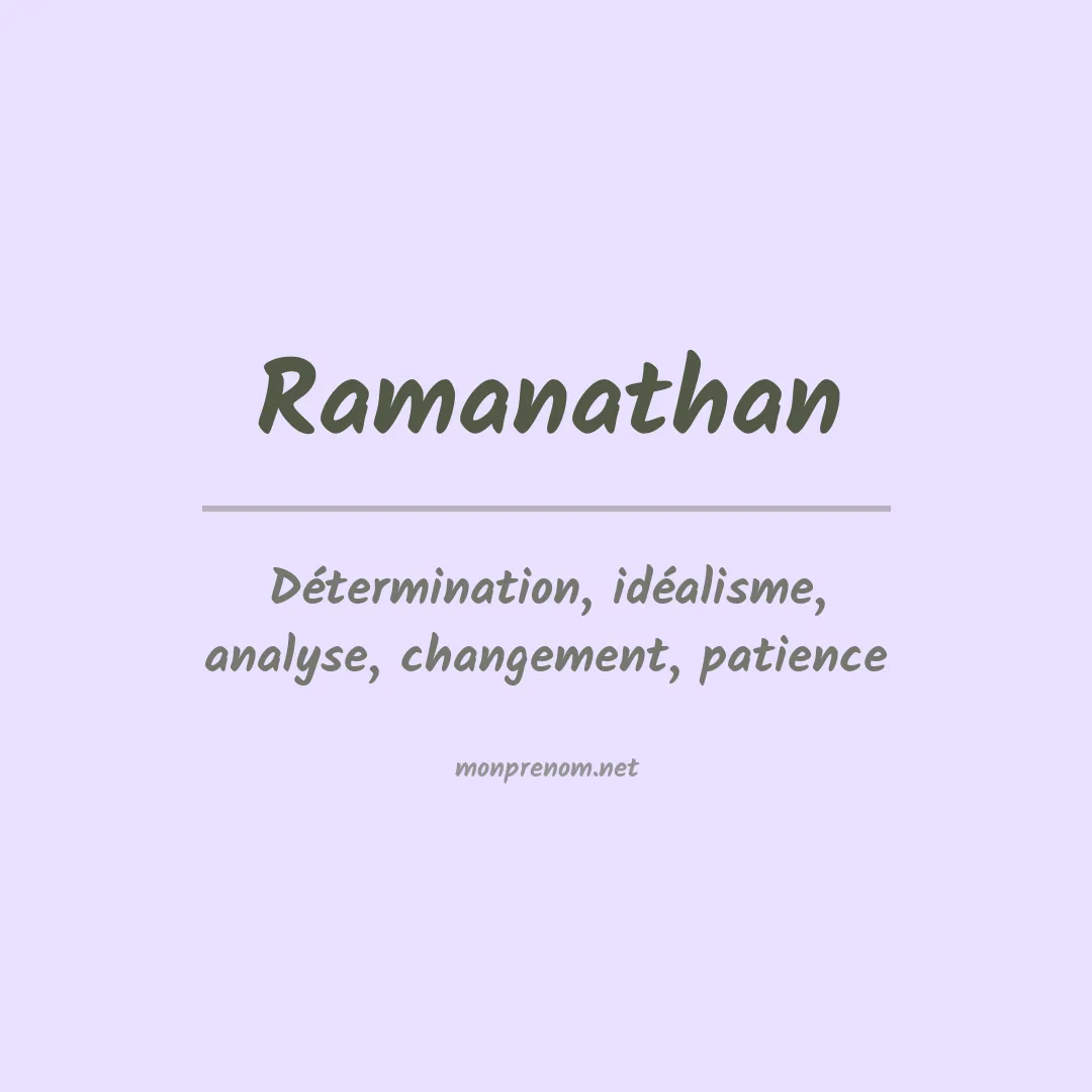 Prénom Ramanathan