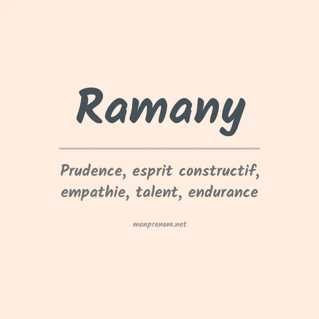 Signification du prénom Ramany