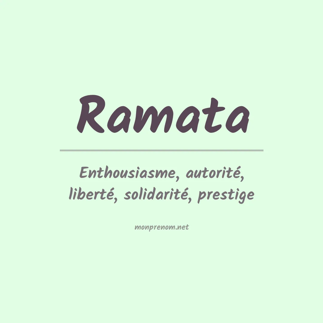 Signification du prénom Ramata