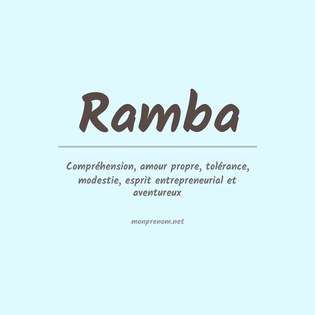 Signification du prénom Ramba