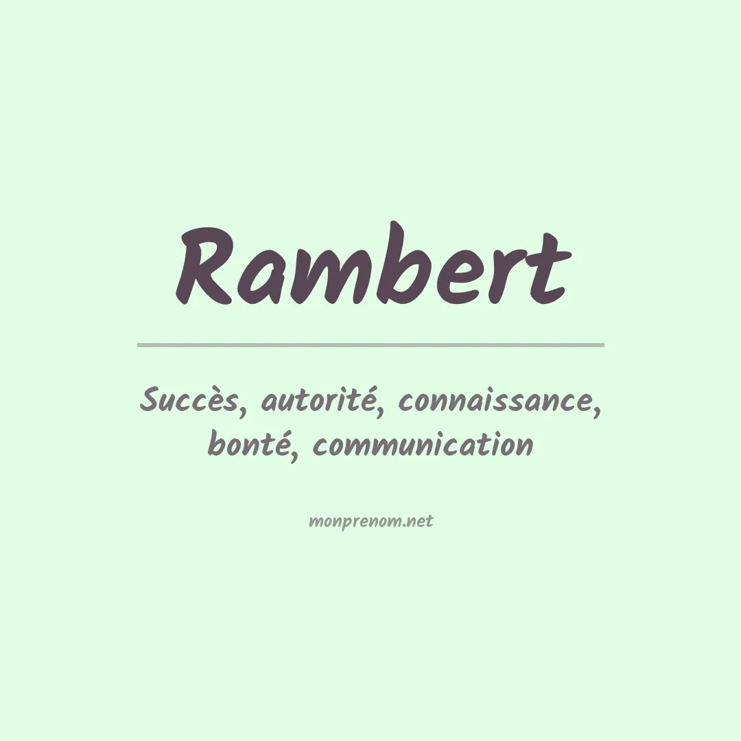Prénom Rambert