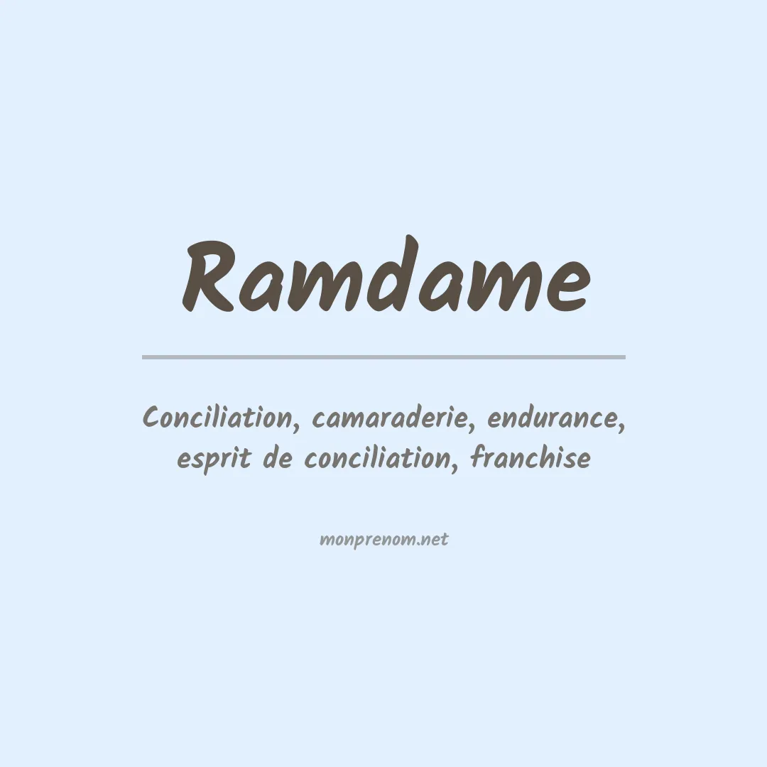 Signification du prénom Ramdame